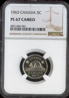 1963 Canada Silver 5 Cents NGC PL67 Cameo Quality