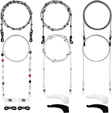 6 St&uuml;ck Brillenketten, eleganter Brillenhalter mit Perlen, Brillenbandhalter