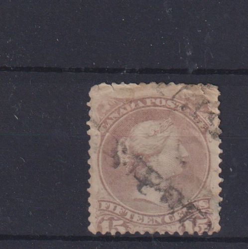 CANADA , 1868,  SG61a  TYPE 14  15c PALE REDDISH PURPLE, USED    CV £65+