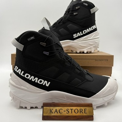 Salomon Crosstrak Powder Waterproof Black White L47569700 Men's Size oki01