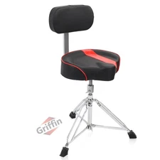 Saddle Drum Throne Backrest Support - Biker Seat Padded Music Guitar Stool Chair