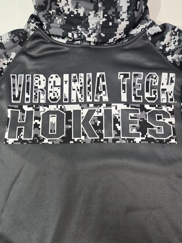 Virginia Tech Hokies Mens XL Tall Gray Military Camo Hoodie Sweatshirt Pullover - Picture 3 of 8