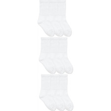 Jefferies L18407 Kids Seamless Sport Crew Non-Cushion 9-Pack Socks Size XS
