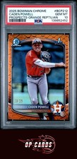 Caden Powell 2025 Bowman Chrome Prospects Orange Reptilian /25 PSA 10