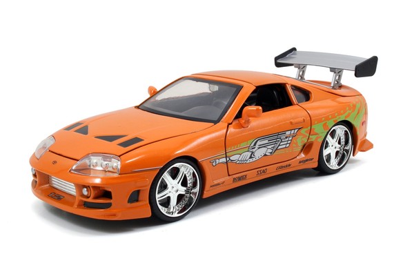 Jada Fast And Furious Brian's Toyota Supra Orange 1:24 Die Cast Metal Model New-image