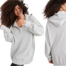 Aerie Womens Down to Earth Oversized Hoodie Size M Gray Cozy Casual Pocket
