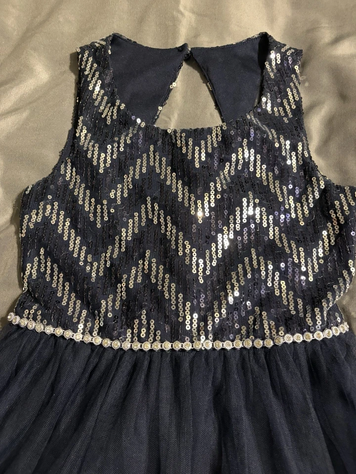 Vestido de fiesta negro Speechless para niñas elegante secuencia talla 10 Foto 2 de 4