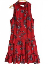 Eliza J Red Floral Sleeveless Dress Size 14