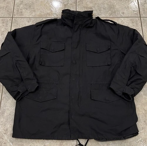 Rothco M-65 Field Jacket Mens XL Black Military Hooded Quilted Liner EXCELLENT image 2