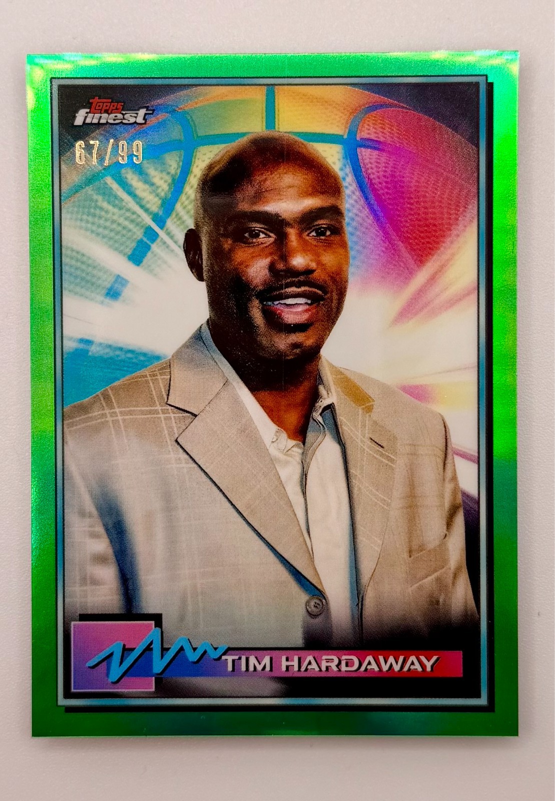 2021 Topps Finest - Tim Hardaway #50 Green Refractor /99