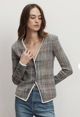 Veronica Beard Nadialine Knit Jacket Blue Women's  size XS NWOT