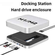 USB C Hub with Hard Drive Enclosure TypeC Docking Station Supports NVME/SATA M.2