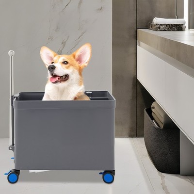 Floor Mop Sink with Wheels Multi-Functional Retractable Handrail for Bathroom