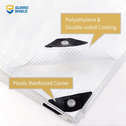 Lona Blanca Transparente Resistente 16x20 Pies Impermeable para Invernadero Exterior Jardín... - Imagen 2 de 7