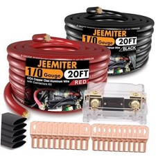 1/0 Gauge CCA Wire Kit with ANL Fuse - 40ft Total 20ft 40FT Wire ANL Fuse