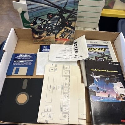 Gunship Microprose IBM PC/XT/AT Big Box - Complete in Box see photos 