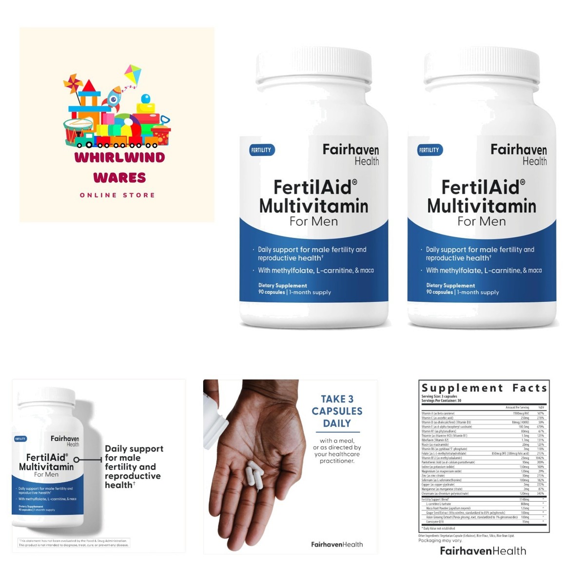 FertilAid for Men Fertility Supplements for Men Two Supply | Count,  Motility... | eBay