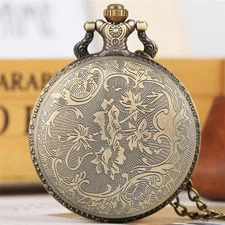 Quartz Pocket Watch Polar Bear Figure Bear Baby Necklace Chain Gift Bronze Style