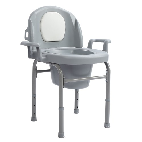 Portable Bedside Commode Chair 3 Adjustable Heights Mobile Toilet Seat With ECA - Picture 22 of 24