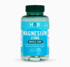 Holland & Barrett Magnesium Supplement 375mg 90 Tablets, Vegan 0.38 per thousand milligrams