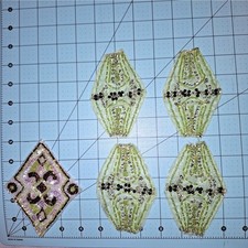 Assorted Appliques Lime Sequin and Bead Lot of 5