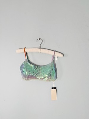 Gianni Bini Dannijo M Sequin Frankie Top  Swimsuit Bralette Sequined Sirencore