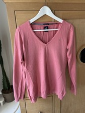 Gaastra Damen Pullover Sweatshirt V Neck Größe M Flamingo / Lachs Rosa