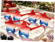 Fourth of July USA Patriotic Star Sunglasses 6 PCS, Memorial 6.0 4th of July