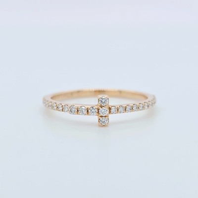 Tiffany & Co T Diamant Draht Bandring, 18kt Roségold, Größe 48