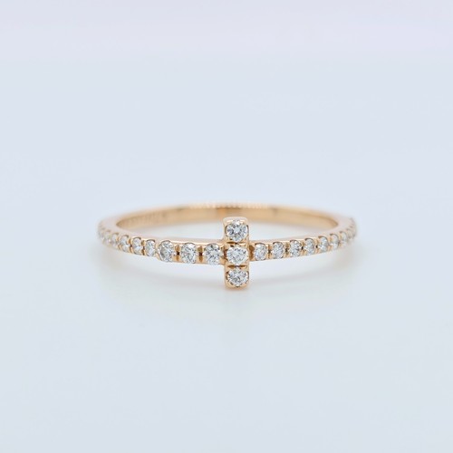 Tiffany & Co T Diamond Wire Band Ring, 18ct Rose Gold, Size 48