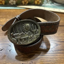 Texas Pure Brass Belt Buckle by The Great American Buckle Company 1980 Vintage