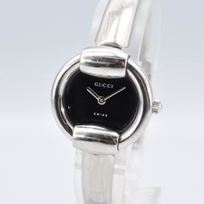 GUCCI 1400L Quartz Analog Silver Bangle Watch w-10144