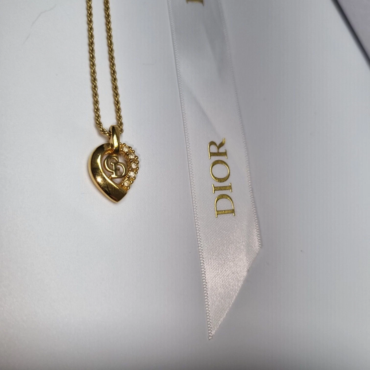 Collana mezza pietra cuore logo CD Dior 503 82 133044718