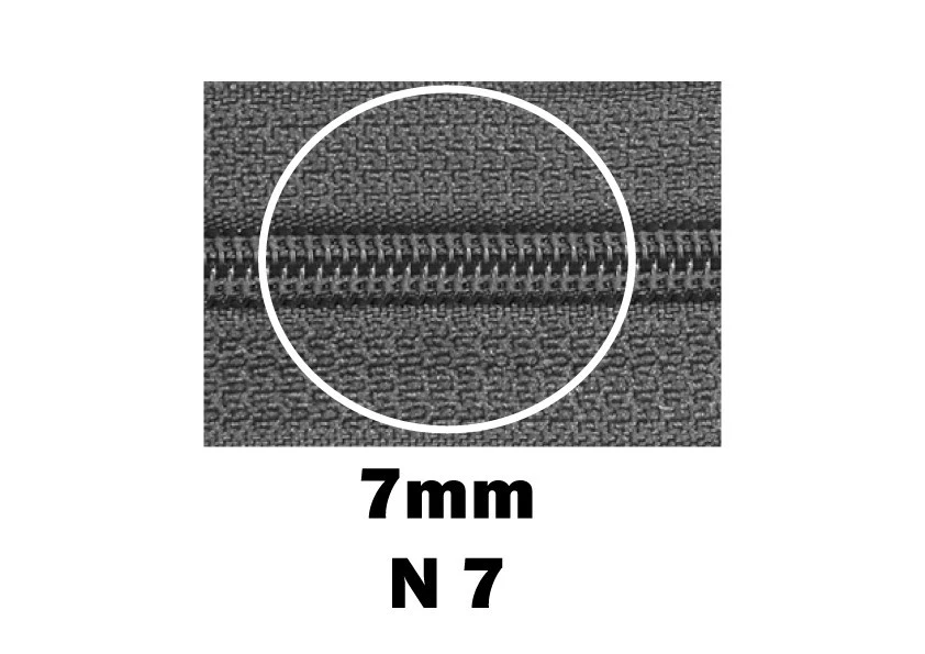 1 St Zipper 7mm N7 Nylon Reißverschluss Ersatz Schieber Zipper oxid  nickel - Bild 2 von 4
