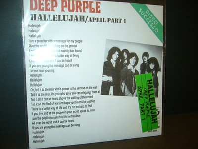 DEEP PURPLE Hallelujah Rare Vinyl 7'' Pro DJsleeve