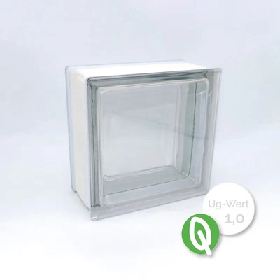 FUCHS DESIGN THERMO BLOCK Slim Ug 1,0 Glasbaustein Vollsicht, 19x19x10 cm - 1 stück