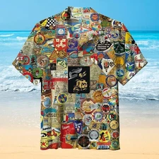 Vespa Plaketten Hawaiian Shirt Tropical Hawaiian Shirt Summer Beach