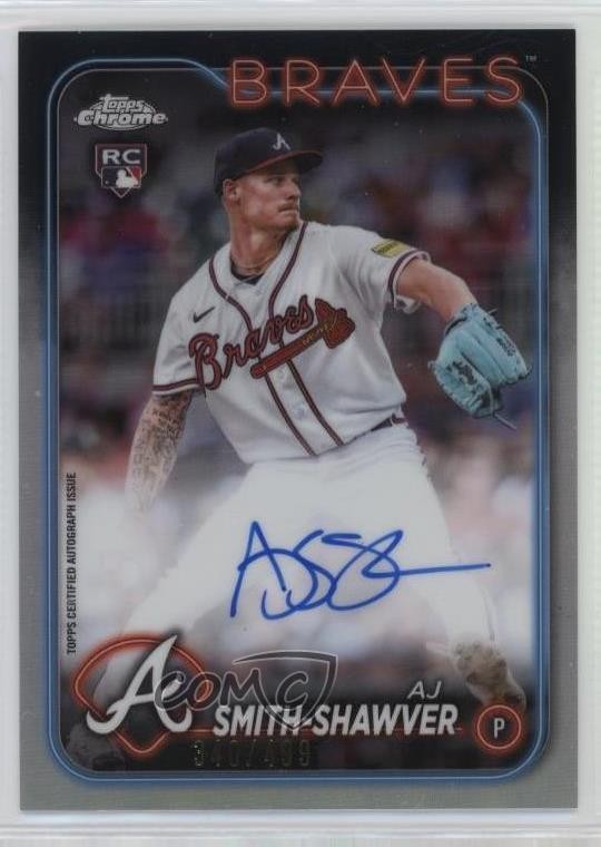 2024 Topps Chrome Rookie Refractor 340/499 AJ Smith-Shawver #RA-AJS Auto RC 2x6