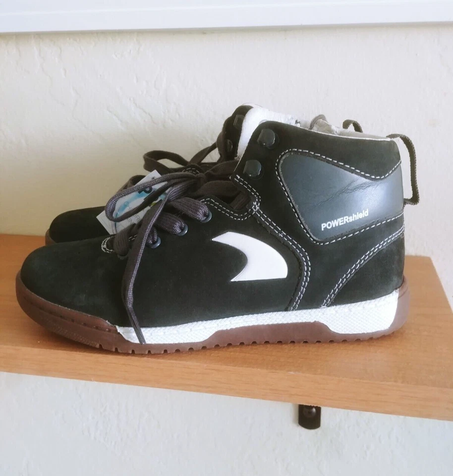 Boys Hi-Top Sneakers Shoes By PRIMIGI black Bungee Lace Kids Size US 13 (32) NEW - Image 4 of 4