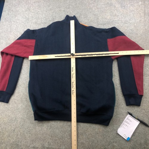 Vintage Athletic Works Sweatshirt Mens Medium Red Blue Yellow Collared Fleece - 第 8/10 張圖片