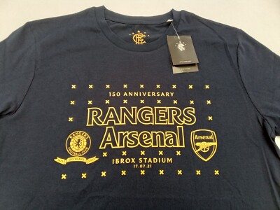 Glasgow Rangers FC official 150 anniversary game navy T-Shirt/Tee S m l  bnwt UK