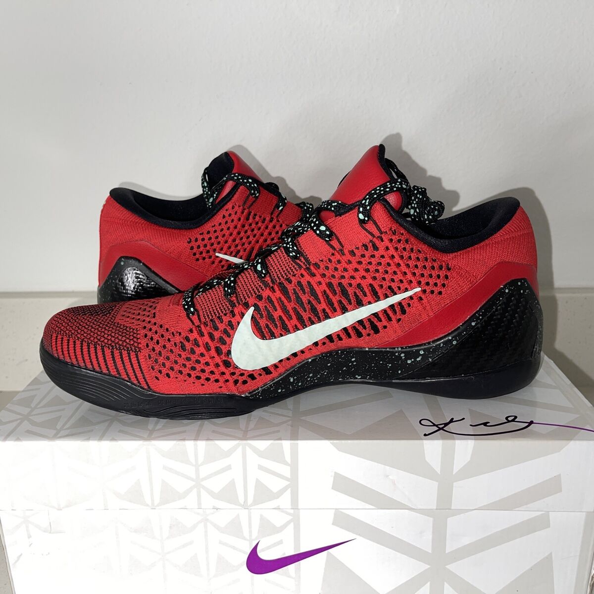 Nike Kobe IX 9 Elite Low University Red Custom Black Size 11 Nike Kobe IX 9 Elite Low University Red Custom Black Size 11