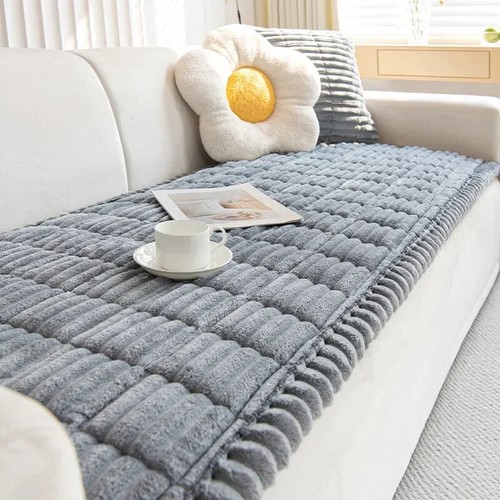 Neu Cord Gesteppt Sofa Handtuch Winter Warm Verdickung Plüsch Kissen Couch Bezug - Bild 28 von 29