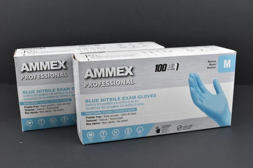 AMMEX Professional Blue Nitrile Medical Food Disposable Gloves Powder&Latex Free