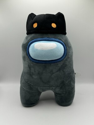 Among Us Gray With Black Cat Ears Hat Limited Edition Halloween Plush Plushie
