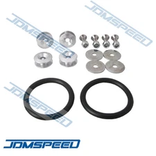 JDMSPEED SILVER UNIVERSAL CNC BILLET BUMPER TRUNK QUICK RELEASE FASTENER KIT