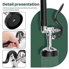 Commercial Pre-Rinse Kitchen Sink Faucet Restaurant Kitchen Sprayer Mixer Tap
