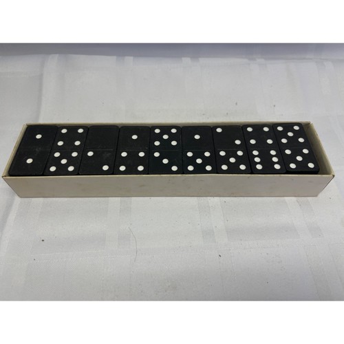 Estrela Domino in Legno Set di 28 Pezzi Doppio Sei Nero Vintage - Foto 2 di 2