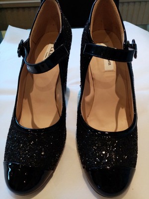 black glitter mary jane shoes