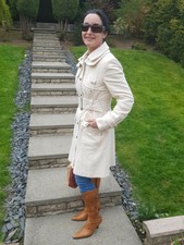 Karen Millen Women's Military Style Moleskin Coat Uk 12 Uk New Rrp £250